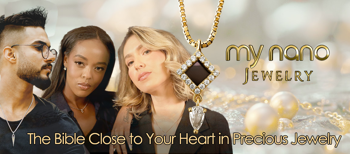 Bible Gold Pendant Cross With Dark Purple Center Containing Entire Bible From My Nano Jewelry